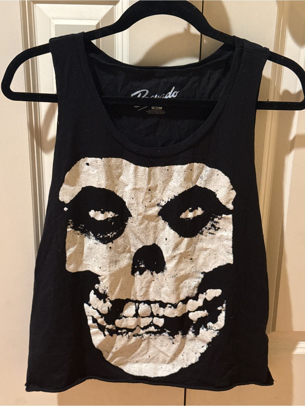 MISFITS band tee skull graphic black cotton grunge 80s 90s punk bravado tank top